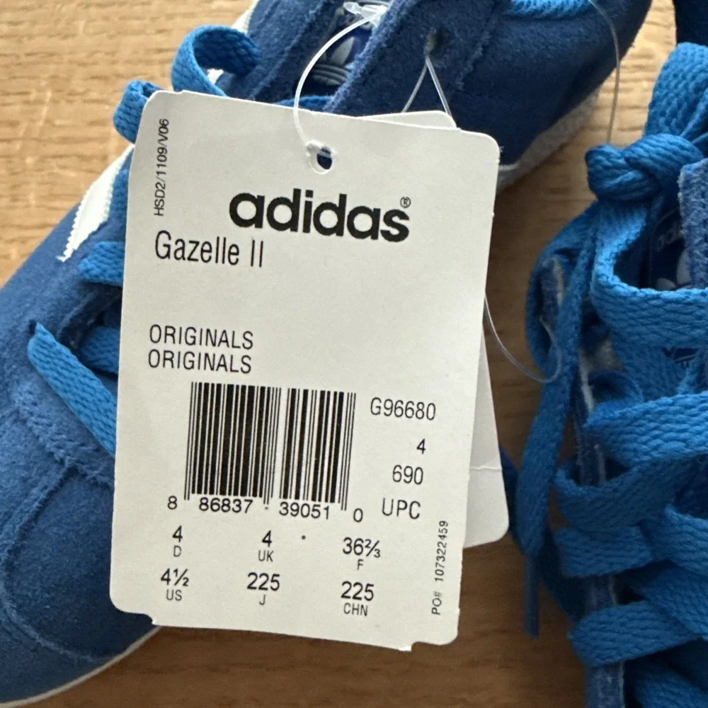 Adidas Gazelle Royal Blue White G96680 Men's 4.5 BNWT DS